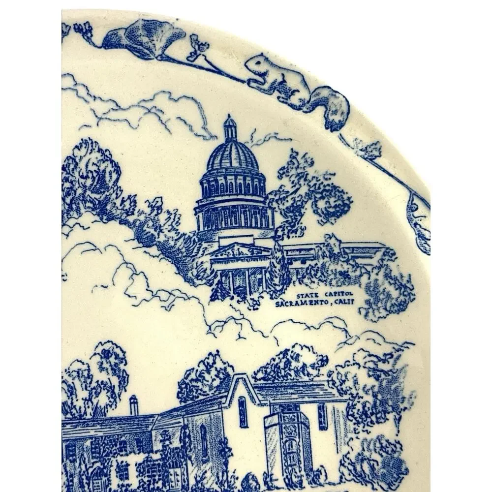Vintage 1949 Vernon Kilns Pioneer Congregational Church Sacramento CA Plate